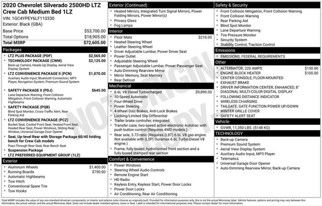 2020 Chevrolet Silverado 2500HD 4WD Crew Cab Standard Bed LTZ