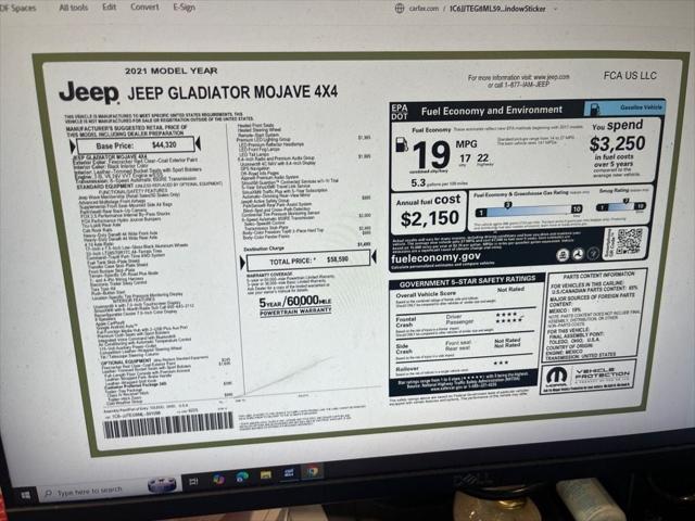 2021 Jeep Gladiator Mojave 4X4 2021 Jeep Gladiator Mojave 4X4