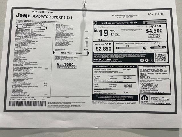2024 Jeep Gladiator Sport S 2024 Jeep Gladiator Sport S