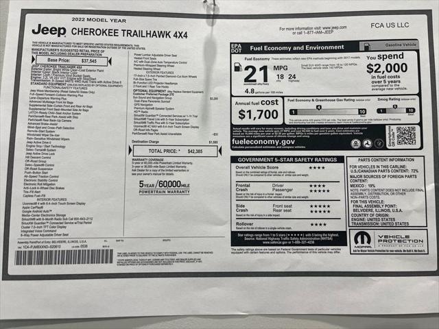 2022 Jeep Cherokee Trailhawk 4x4 2022 Jeep Cherokee Trailhawk 4x4