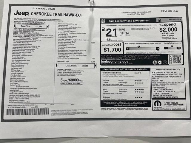 2022 Jeep Cherokee Trailhawk 4x4 2022 Jeep Cherokee Trailhawk 4x4