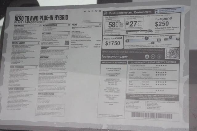 2026 Volvo XC90 Plug-In Hybrid Plus, T8 AWD, Electric/Gasoline, Bright, 7 Seats