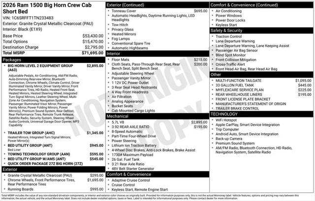 2026 Ram 1500 Big Horn Crew Cab 4x4 57 Box