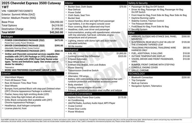 2025 Chevrolet Express Cutaway Work Van