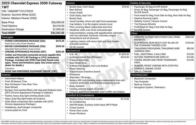 2025 Chevrolet Express Cutaway Work Van