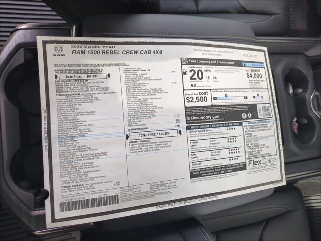 2026 Ram 1500 Rebel Crew Cab 4x4 57 Box