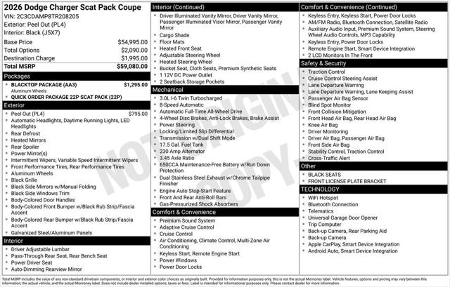 2026 Dodge Charger CHARGER SCAT PACK 2-DOOR AWD