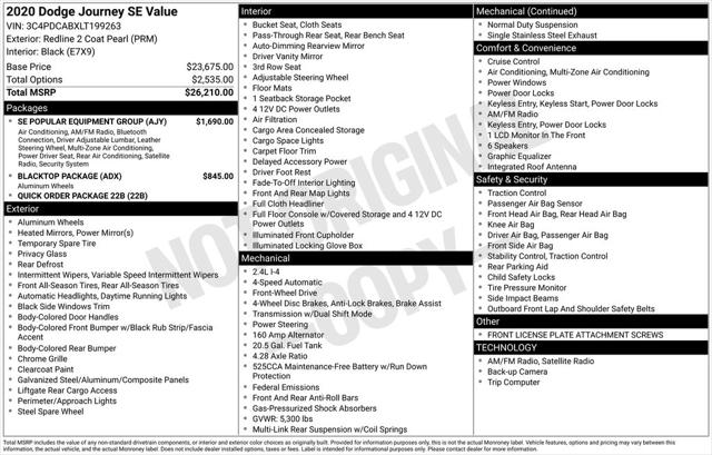 2020 Dodge Journey SE Value 2020 Dodge Journey SE Value