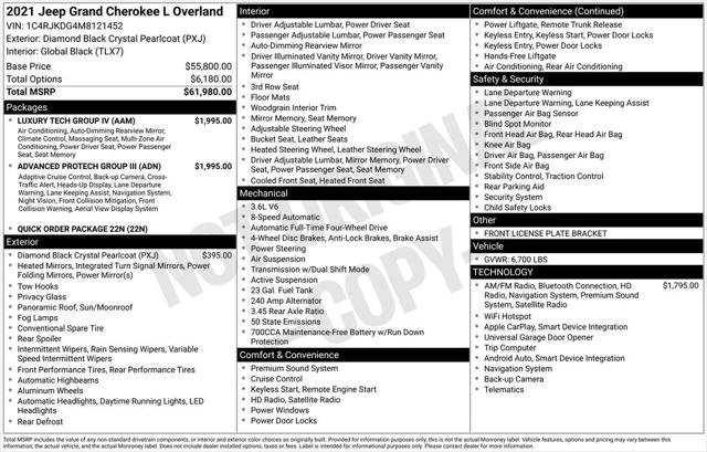 2021 Jeep Grand Cherokee L Overland 4x4