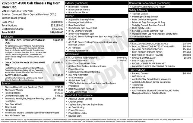 2026 Ram 4500 Chassis Tradesman/Big Horn