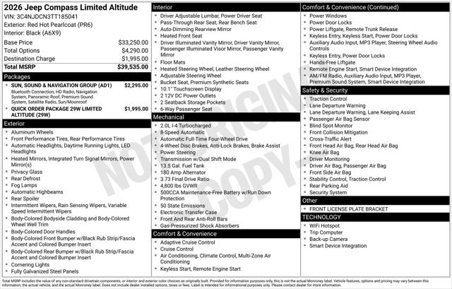2026 Jeep Compass Limited Altitude