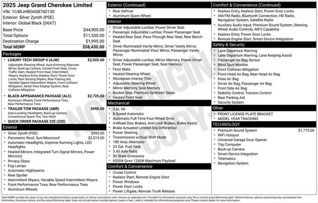 2025 Jeep Grand Cherokee GRAND CHEROKEE LIMITED 4X4