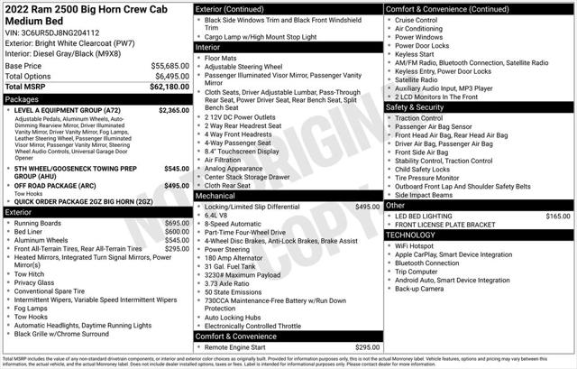 2022 RAM 2500 Big Horn Crew Cab 4x4 64 Box 2022 RAM 2500 Big Horn Crew Cab 4x4 64 Box