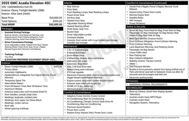 2025 GMC Acadia FWD Elevation 2025 GMC Acadia FWD Elevation