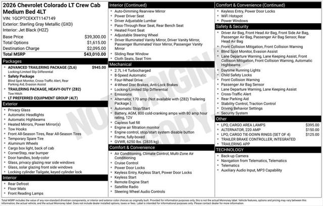 2026 Chevrolet Colorado LT, 4WD