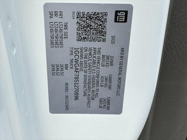 2025 Chevrolet Express Cargo Van RWD 2500 Regular Wheelbase WT