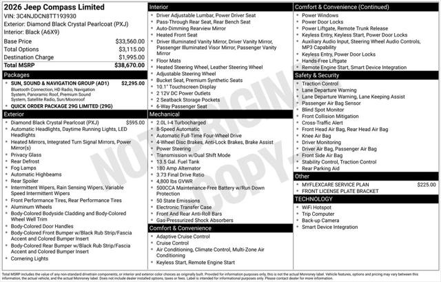 2026 Jeep Compass COMPASS LIMITED 4X4 2026 Jeep Compass COMPASS LIMITED 4X4