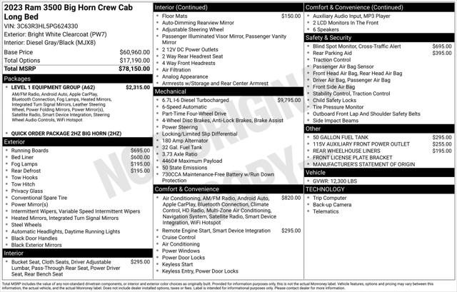 2023 RAM 3500 Big Horn Crew Cab 4x4 8 Box 2023 RAM 3500 Big Horn Crew Cab 4x4 8 Box