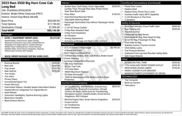 2023 RAM 3500 Big Horn Crew Cab 4x4 8 Box