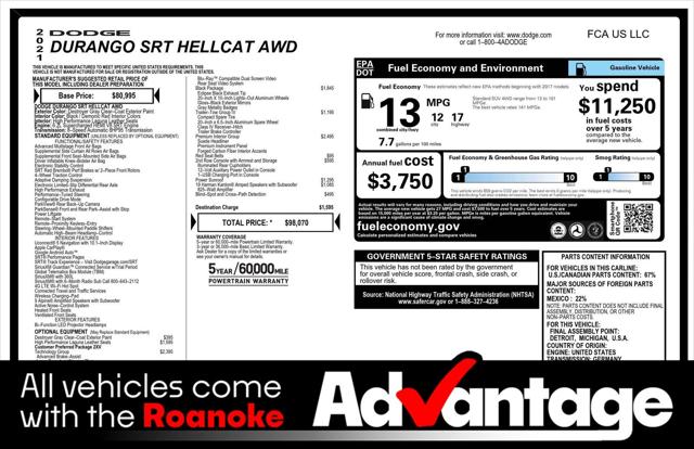 2021 Dodge Durango SRT Hellcat AWD 2021 Dodge Durango SRT Hellcat AWD