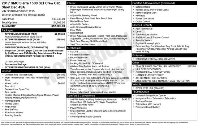 2017 GMC Sierra 1500 SLT 2017 GMC Sierra 1500 SLT