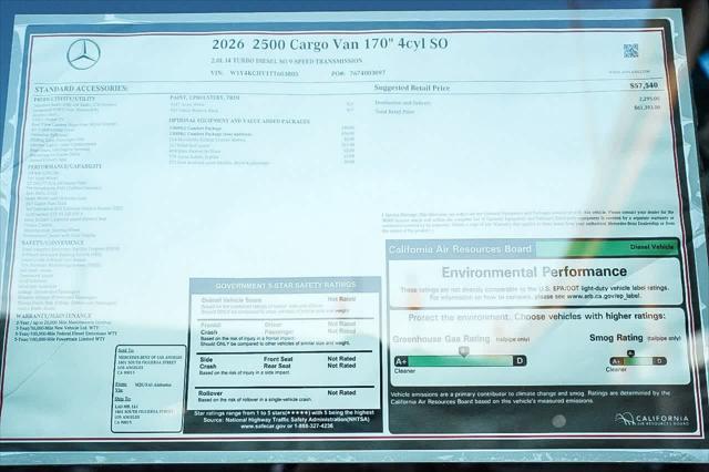 2026 Mercedes-Benz Sprinter Cargo Van High Roof 4-Cyl Diesel
