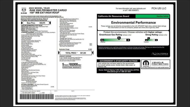 2023 Ram ProMaster Cargo Van High Roof 159" WB EXT