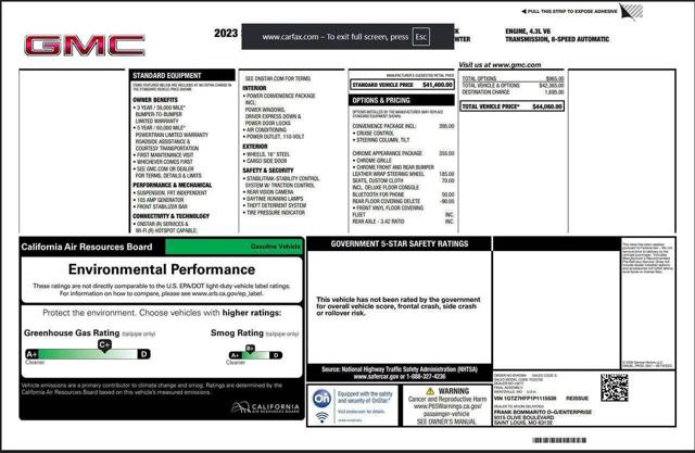 2023 GMC Savana Cargo RWD 3500 Extended Wheelbase Work Van