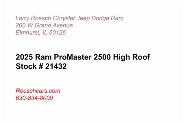 2025 RAM Ram ProMaster RAM PROMASTER 2500 TRADESMAN CARGO VAN HIGH ROOF 159 WB 2025 RAM Ram ProMaster RAM PROMASTER 2500 TRADESMAN CARGO VAN HIGH ROOF 159 WB