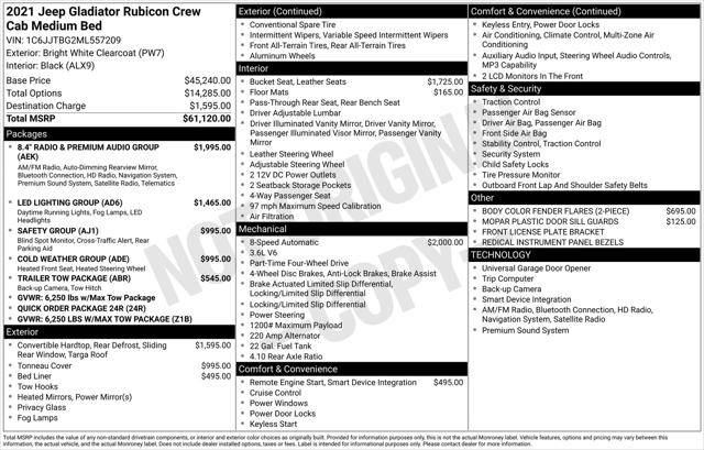 2021 Jeep Gladiator Rubicon 4X4 2021 Jeep Gladiator Rubicon 4X4