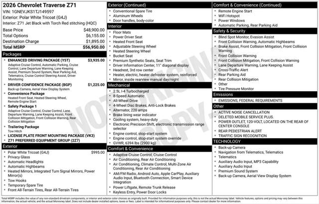 2026 Chevrolet Traverse AWD Z71