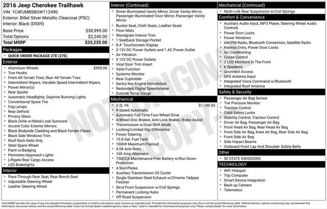 2016 Jeep Cherokee Trailhawk 2016 Jeep Cherokee Trailhawk