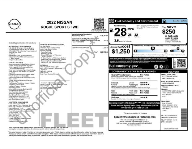 2022 Nissan Rogue Sport S FWD Xtronic CVT 2022 Nissan Rogue Sport S FWD Xtronic CVT