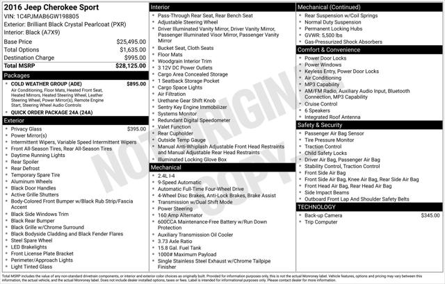 2016 Jeep Cherokee Sport 2016 Jeep Cherokee Sport