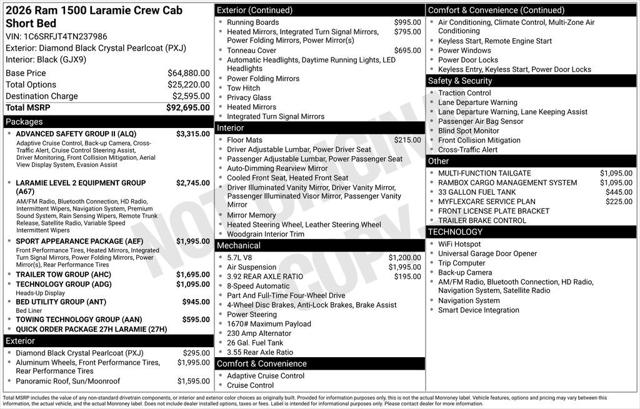 2026 RAM Ram 1500 RAM 1500 LARAMIE CREW CAB 4X4 57 BOX