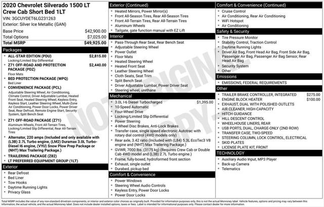 2020 Chevrolet Silverado 1500 4WD Crew Cab Short Bed LT 2020 Chevrolet Silverado 1500 4WD Crew Cab Short Bed LT