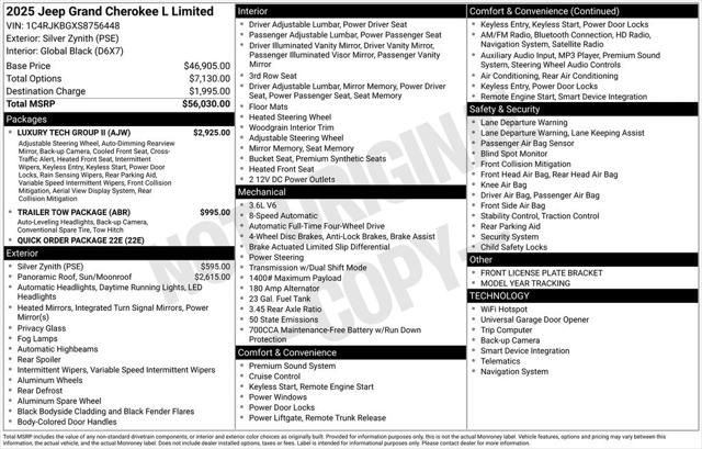 2025 Jeep Grand Cherokee GRAND CHEROKEE L LIMITED 4X4 2025 Jeep Grand Cherokee GRAND CHEROKEE L LIMITED 4X4