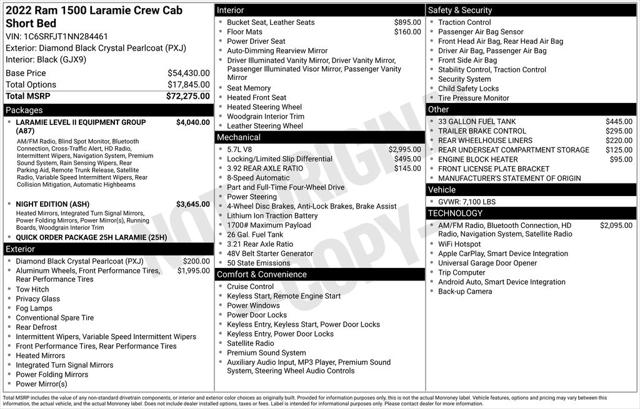 2022 RAM 1500 Laramie Crew Cab 4x4 57 Box 2022 RAM 1500 Laramie Crew Cab 4x4 57 Box