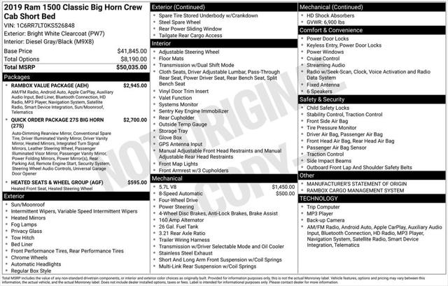 2019 RAM 1500 Classic Big Horn Crew Cab 4x4 57 Box 2019 RAM 1500 Classic Big Horn Crew Cab 4x4 57 Box