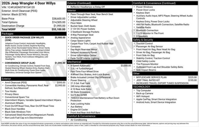 2026 Jeep Wrangler 4-Door Willys 4x4