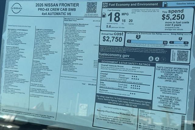 2026 Nissan Frontier Crew Cab PRO-4X 4x4