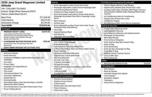 2026 Wagoneer Grand Wagoneer GRAND WAGONEER LIMITED ALTITUDE 4X4