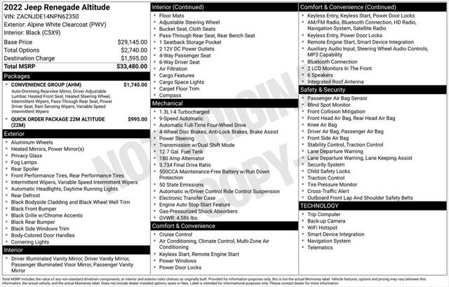 2022 Jeep Renegade Altitude 4x4 2022 Jeep Renegade Altitude 4x4