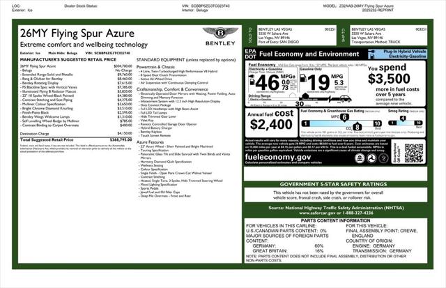 2026 Bentley Flying Spur Azure