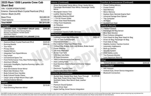 2025 RAM Ram 1500 RAM 1500 LARAMIE CREW CAB 4X4 57 BOX 2025 RAM Ram 1500 RAM 1500 LARAMIE CREW CAB 4X4 57 BOX