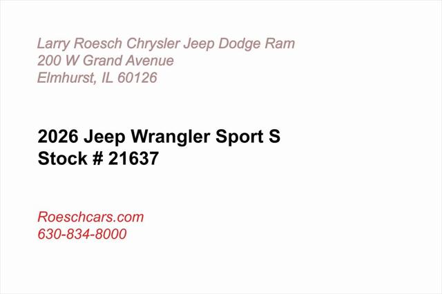2026 Jeep Wrangler WRANGLER 2-DOOR SPORT S 2026 Jeep Wrangler WRANGLER 2-DOOR SPORT S