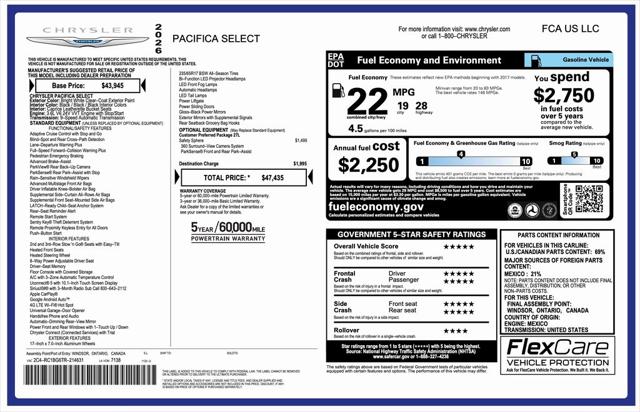 2026 Chrysler Pacifica PACIFICA SELECT 2026 Chrysler Pacifica PACIFICA SELECT