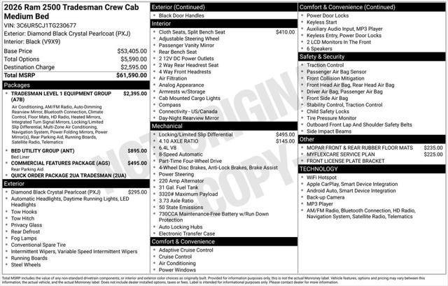 2026 RAM Ram 2500 RAM 2500 TRADESMAN CREW CAB 4X4 64 BOX 2026 RAM Ram 2500 RAM 2500 TRADESMAN CREW CAB 4X4 64 BOX