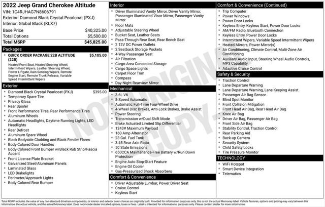 2022 Jeep Grand Cherokee Altitude 4x4 2022 Jeep Grand Cherokee Altitude 4x4