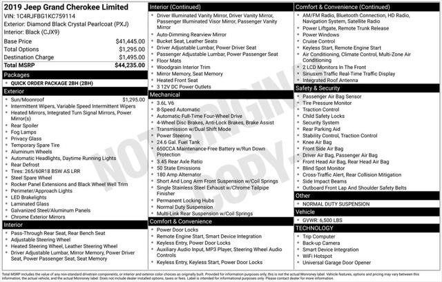 2019 Jeep Grand Cherokee Limited 4x4 2019 Jeep Grand Cherokee Limited 4x4